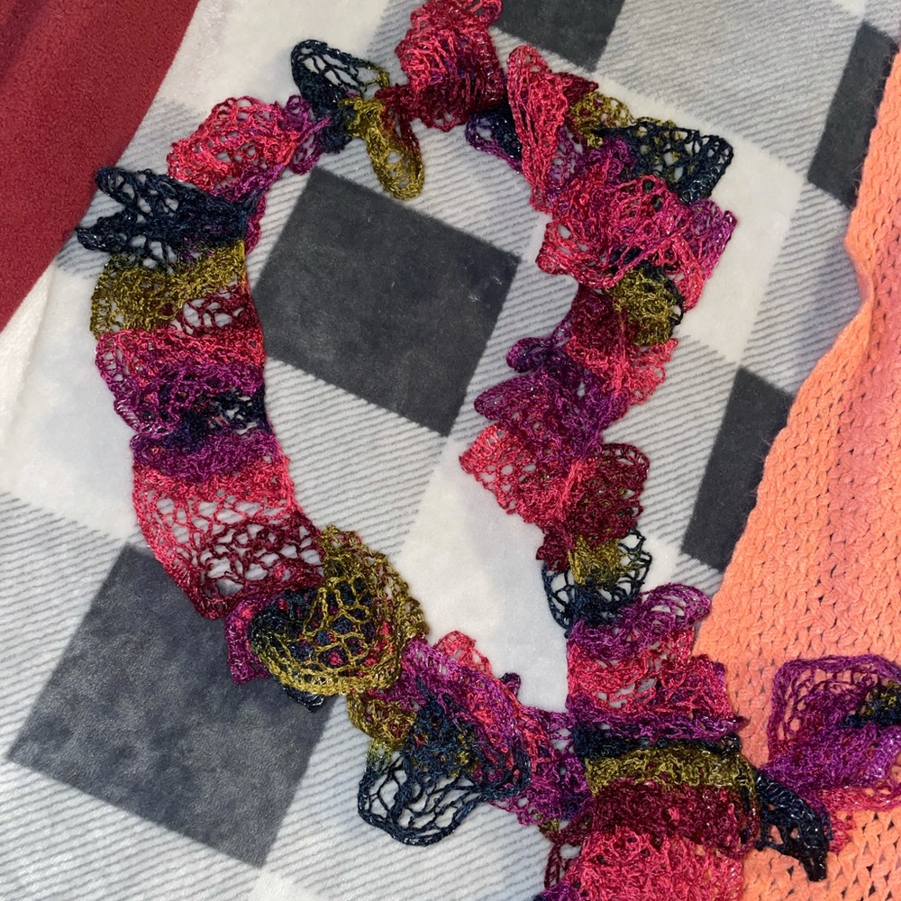 Hand knitted scarf